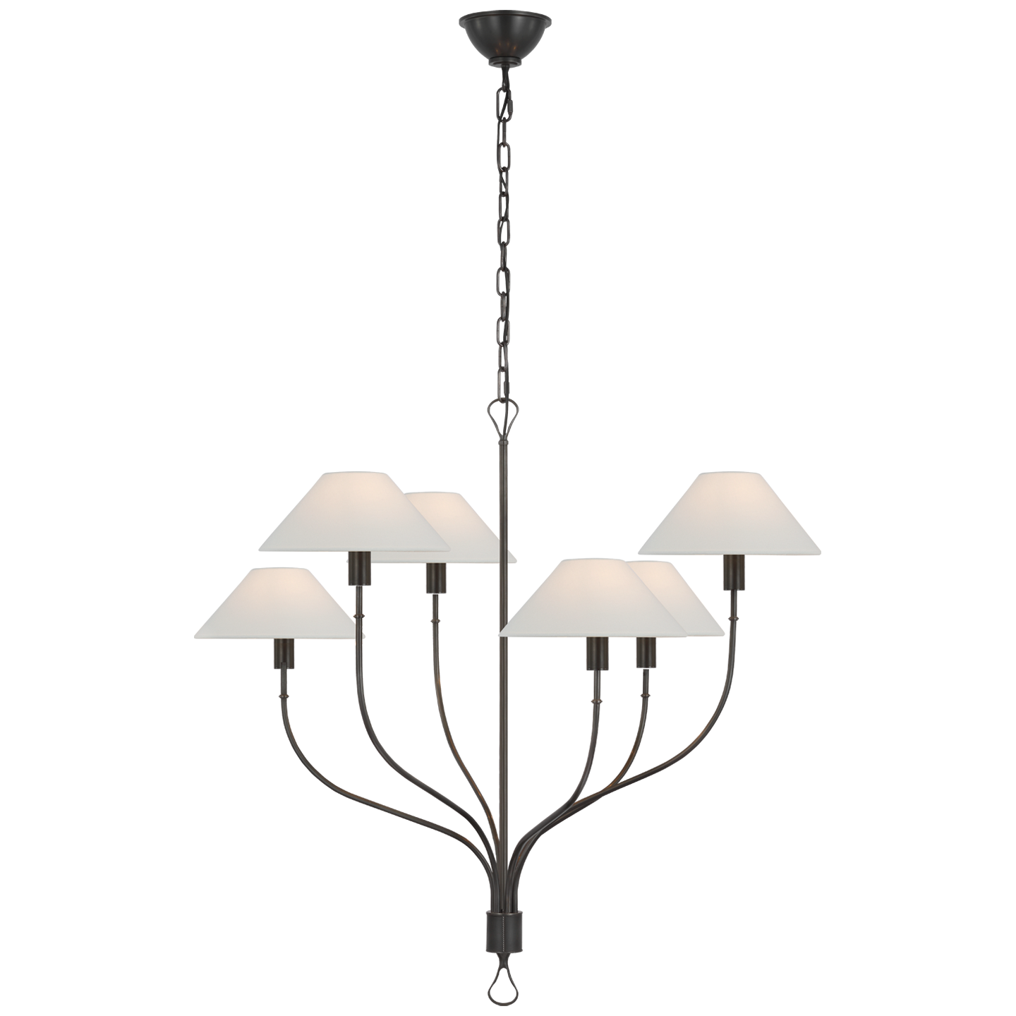 Люстра Griffin Large Staggered Tail Chandelier Amber Lewis AL5002BZ/CHC-L